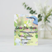 Blue Bird Save the Date Aankondigingskaart (Staand voorkant)