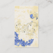 Blue Bird Schattige Girly Retro Floral Visitekaartje (Achterkant)