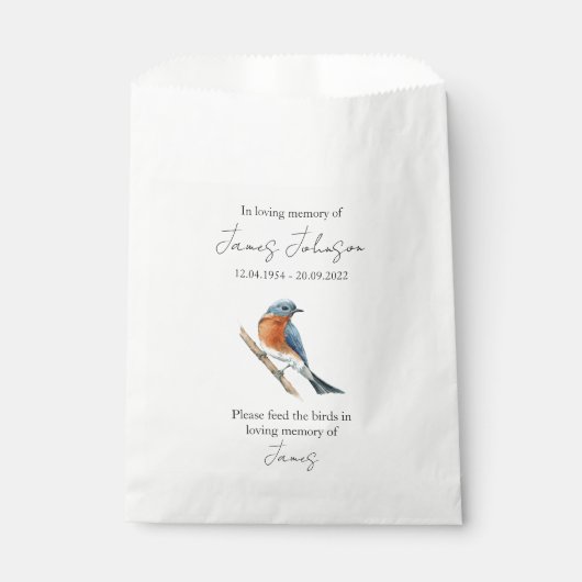 Blue Bird Seed Memorial begrafenis Bedankzakje (Voorkant)