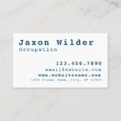 Blue Bird Silhouette Cloud Minimal Typewriter Visitekaartje (Achterkant)