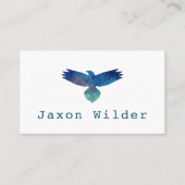 Blue Bird Silhouette Cloud Minimal Typewriter Visitekaartje (Voorkant)