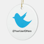 Blue Bird Social Media Keramisch Ornament (Links)