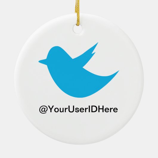 Blue Bird Social Media Keramisch Ornament (Achterkant)