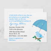 Blue Bird Sprinkle Shower Uitnodiging (Voorkant / Achterkant)