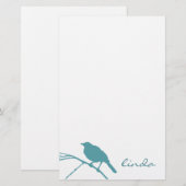 Blue Bird Stationery - Personaliseren Briefpapier (Voorkant / Achterkant)