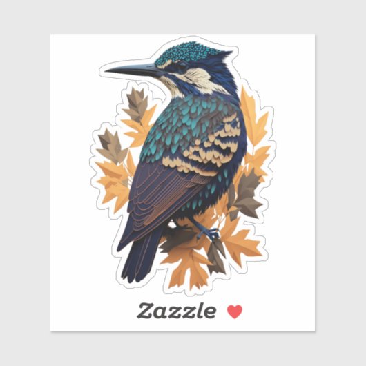 Blue Bird Sticker - Vibrant Animal Art (Vel)