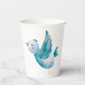 Blue Bird Twin Baby shower Papieren Bekers (Achterkant)
