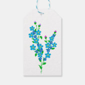 Blue Bird Vergeet-mij-nietje Bloemen 70e Verjaarda Cadeaulabel (Achterkant)