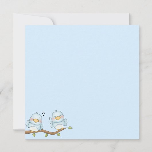 Blue Bird verjaardagsuitnodiging Kaart (Achterkant)