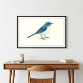 Blue Bird Waterverf Art Poster