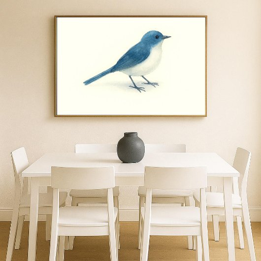Blue Bird Waterverf Art Poster