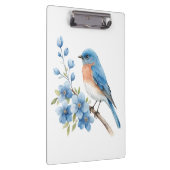 Blue bird with blue flowers klembord (Rechts)