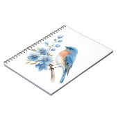 Blue bird with blue flowers notitieboek (Linkerzijde)