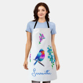 Blue Birdie Birthday Vergeet me niet bloemen Schort (Gedragen)