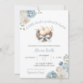 Blue Birdie Boy Baby shower Kaart (Voorkant)