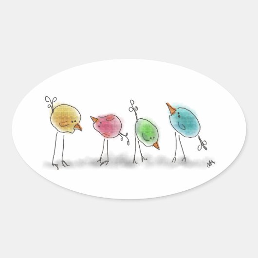 Blue Birdies Stickers (Voorkant)