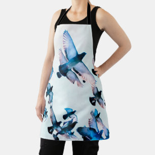 Blue Birds All-Over Print Schort