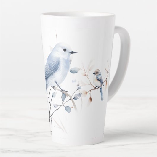 Blue Birds and Branches Latte Mok (Rechterhoek)