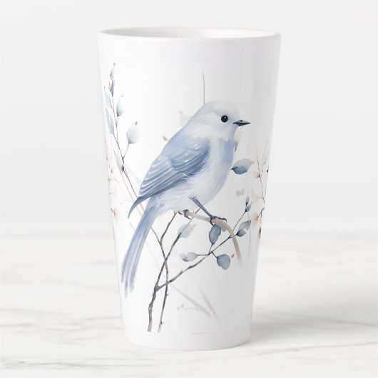 Blue Birds and Branches Latte Mok (Voorkant)