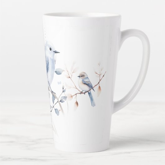 Blue Birds and Branches Latte Mok (Rechts)