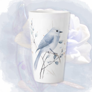 Blue Birds and Branches Latte Mok