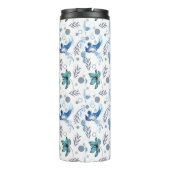Blue Birds and Floral Harmony Seamless Pattern Thermosbeker (Achterkant)