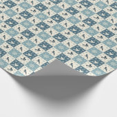 Blue Birds and Snowflakes Christmas Winter Pattern Cadeaupapier (Hoek)