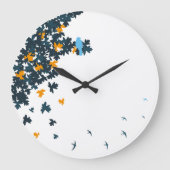 blue birds clock grote klok (Voorkant)