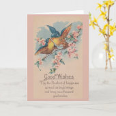  Blue Birds Good Wishes Wenskaart Kaart