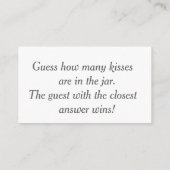 Blue birds "Guess How Many Kisses" Bridal Game Informatiekaartje (Achterkant)