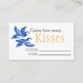 Blue birds "Guess How Many Kisses" Bridal Game Informatiekaartje (Voorkant)