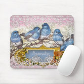 Blue Birds Happiness Home Kantoor Computer Muismat (Met muis)