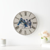 Blue Birds Illustrated-vintage Grote Klok (Huis)