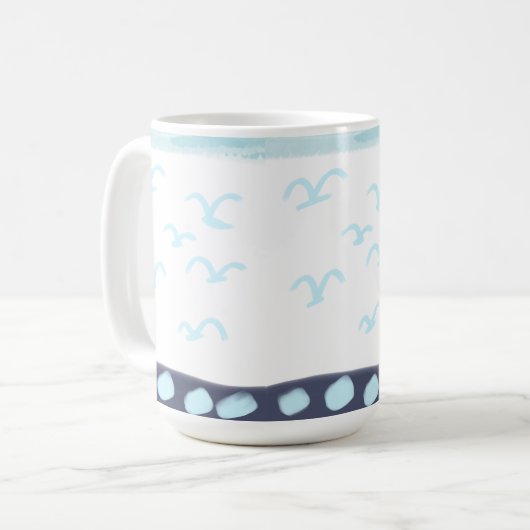 Blue birds mug-ceramic koffiemok (Voorkant links)