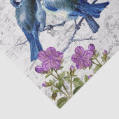  Blue Birds Purple Flowers Music, ontkoppeling Tissuepapier (Detail)