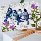  Blue Birds Purple Flowers Music, ontkoppeling Tissuepapier
