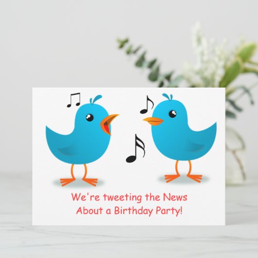 Blue Birds Serenade Birthday Party Kaart (Staand voorkant)