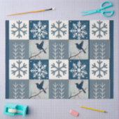 Blue Birds & Snowflakes Christmas Winter Decoupage Tissuepapier (Craft)