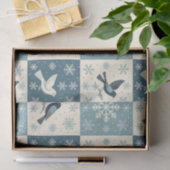 Blue Birds & Snowflakes Christmas Winter Decoupage Tissuepapier (Geschenk)