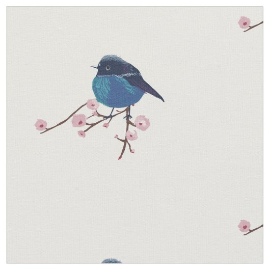 Blue Birds Spring Art Stof (Close Up)
