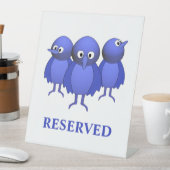 Blue Birds Tafelblad Reclamebord Met Voetstuk (Insitu)