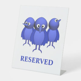 Blue Birds Tafelblad Reclamebord Met Voetstuk