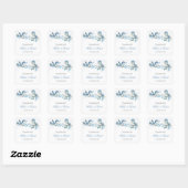 Blue Birds Winter Bruiloft Dank je wel Vierkante Sticker (Vel)