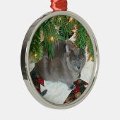 Blue Birmese mas Metalen Ornament (Rechts)