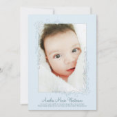  Blue Birth Announcement Boy Kaart (Voorkant)