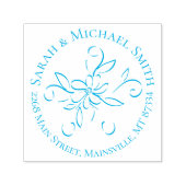 Blue Birth Announcement Boy Zelfinktende Stempel (Design)