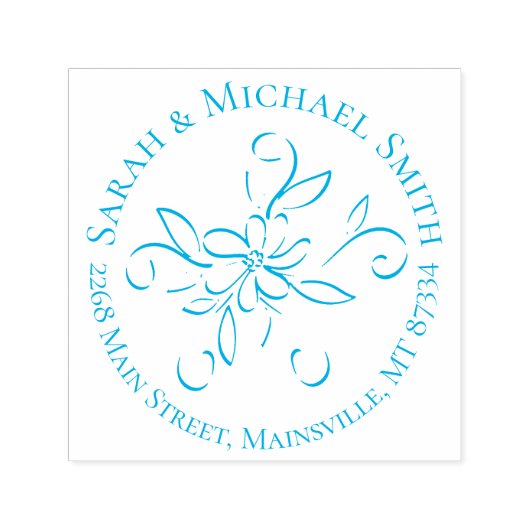 Blue Birth Announcement Boy Zelfinktende Stempel (Design)