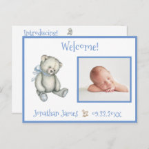Blue Birth Photo Beer Baby Aankondiging