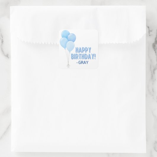 Blue Birthday Balloons Sticker (Tas)