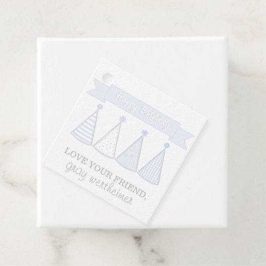 Blue Birthday Banner Pet Gift Label (In situ)